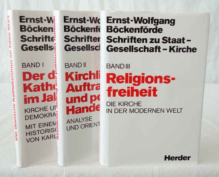 BÖCKENFÖRDE,E.-W., Schriften zu Staat, Gesellschaft, Kirche. 3 Bde. 1988-90