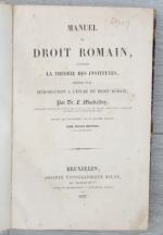 Mackeldey, Manuel de Droit Romain. Bruxelles 1837. Titel.