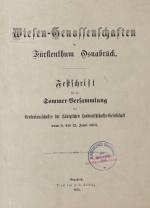 WIESENGENOSSENSCHAFTEN in Osnabrück. Osnabrück 1874