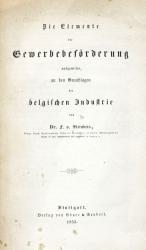STEINBEIS, Ferdinand von, Gewerbeförderung. Stuttgart 1853. Titel