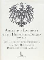 Hattenhauer, Allgemeines Landrecht 1794. 3.A. Neuwied 1996