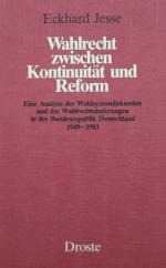 JESSE, Wahlrecht. Düsseldorf 1985