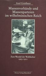 GRIESSMER, Massenverbände und Massenparteien. Düsseldorf 2000