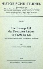WITT, Die Finanzpolitik des Dt. Reiches. Lübeck 1970