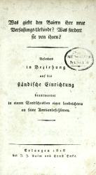 Puchta, Was giebt den Baiern ihre neue Verfassung? Erlagen 1818