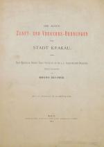 BUCHER, Zunft- und Verkehrsordnungen Krakau. Wien 1889