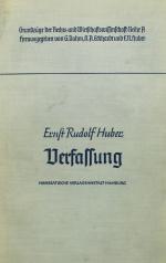 HUBER, Verfassung. Hamburg 1937