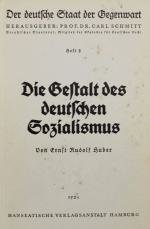 HUBER, Gestalt des dt. Sozialismus. Hamburg 1934