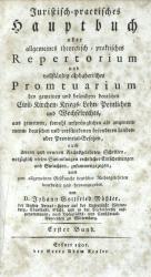 Mössler, Juristisch-practisches Hauptbuch. 2 Bde. Erfurt 1801-1802