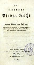 Zeiller, Das natürliche Privatrecht. 3.A. Wien 1819