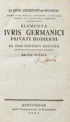 Selchow, Elementa iuris Germanici. 8.A. Göttingen 1795