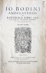 Bodin, De Republica libri sex. Paris/Lyon 1586. Titel