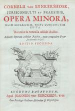 Bynkershoek, Opera Minora. Leiden 1744. Titelblatt