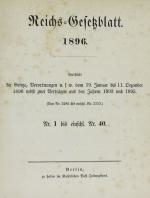 BGB, Erstverkündigung im Reichsgesetzblatt Nr. 21. Berlin 1896