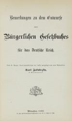 Jakubezky, Bermerkungen zum BGB. München 1892