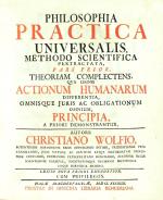 WOLFF, Philosophia Practica universalis. Halle 1744-50. TB