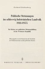 STOLTENBERG, Polit. Strömungen im Landvolk. Düsseldorf 1962