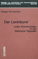 ZIMMERMANN, Der Leninbund. Düsseldorf 1978