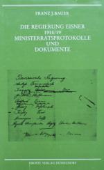 BAUER, Die Regierung Eisner. Düsseldorf 1987