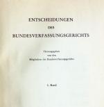 BVerfGE. Entscheidungen. 177 Bde. Tübingen 1952-2020