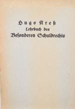 KRESS, Hugo, Besonderes Schuldrecht. München 1934